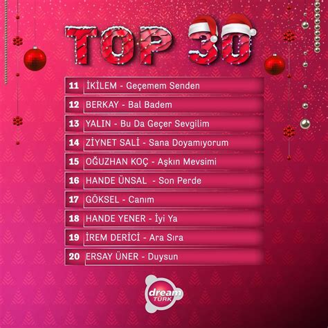 Dream türk top 20 bu hafta